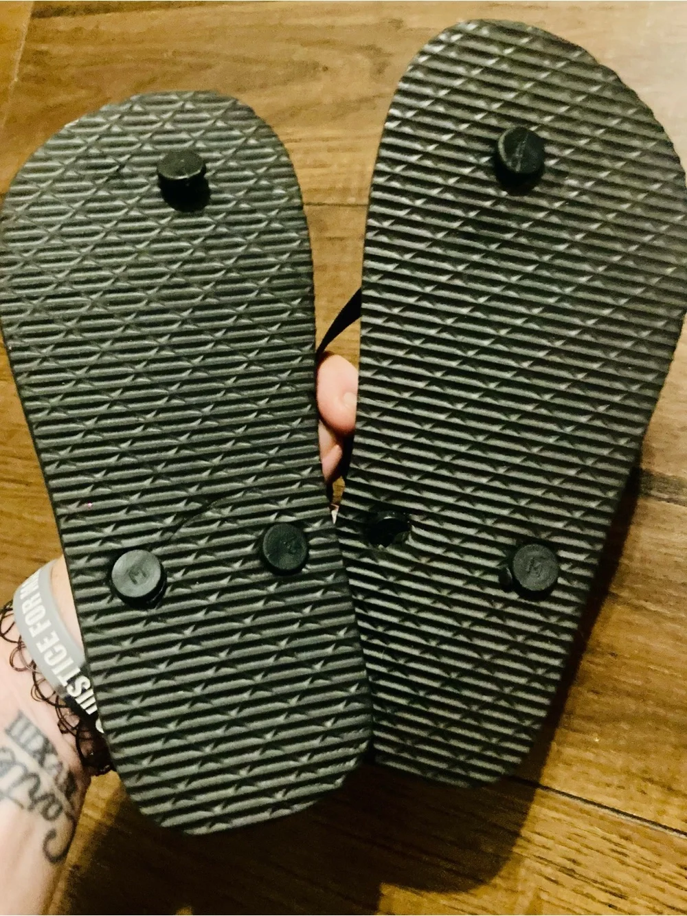 Boys Little Kids Juncture Flip Flop Sandals Black/White Size M (13-1) NEW